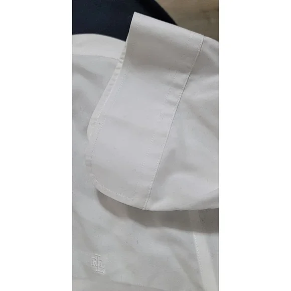 Lauren Ralph Lauren Women's White Non-Iron 3/4 Sleeve Blouse Size Large - Picture 4 of 7